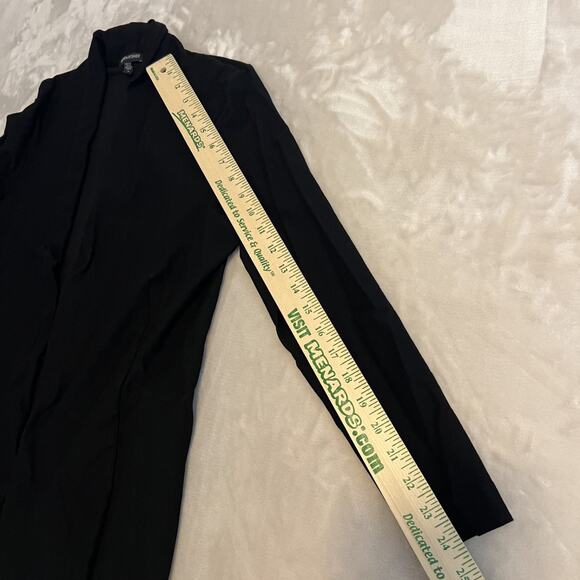 Eileen Fisher Cardigan Womens Small Black Open Front Stretch Capsule Preppy - Picture 8 of 12